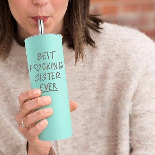 Miniatura 68 de Regalos de cumpleaños para hermanas, regalos para la mejor hermana del hermano, vaso delgado de 20 onzas, regalo para cuñada, hermanastra, regalos
