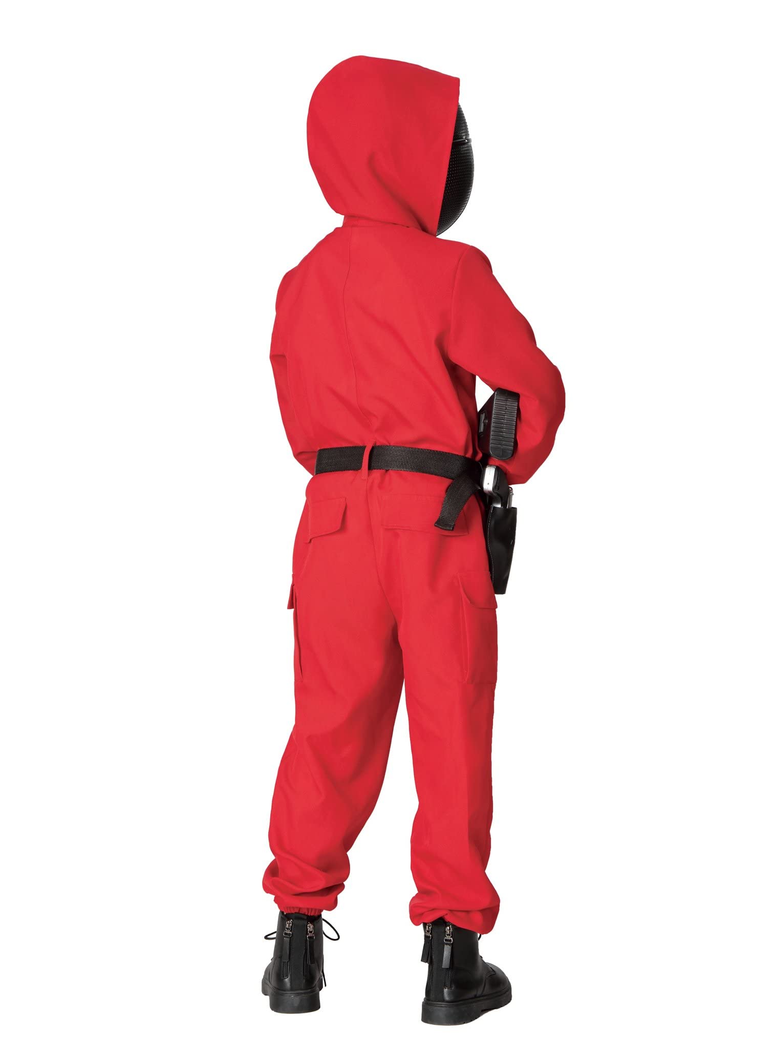 Maskworld - Korean Game Aufseher Kostüm für Kinder - Roter Overall ohne Maske - 168 - Verkleidung Karneval Halloween Motto-Party