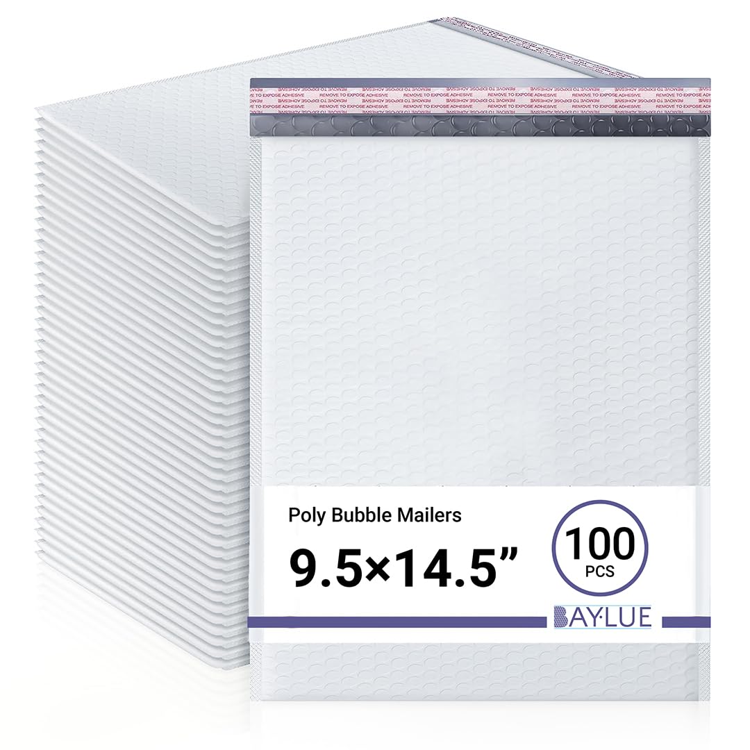 200 #4 9.5x14.5 White Kraft Bubble Padded Envelopes Shipping - Foto 11