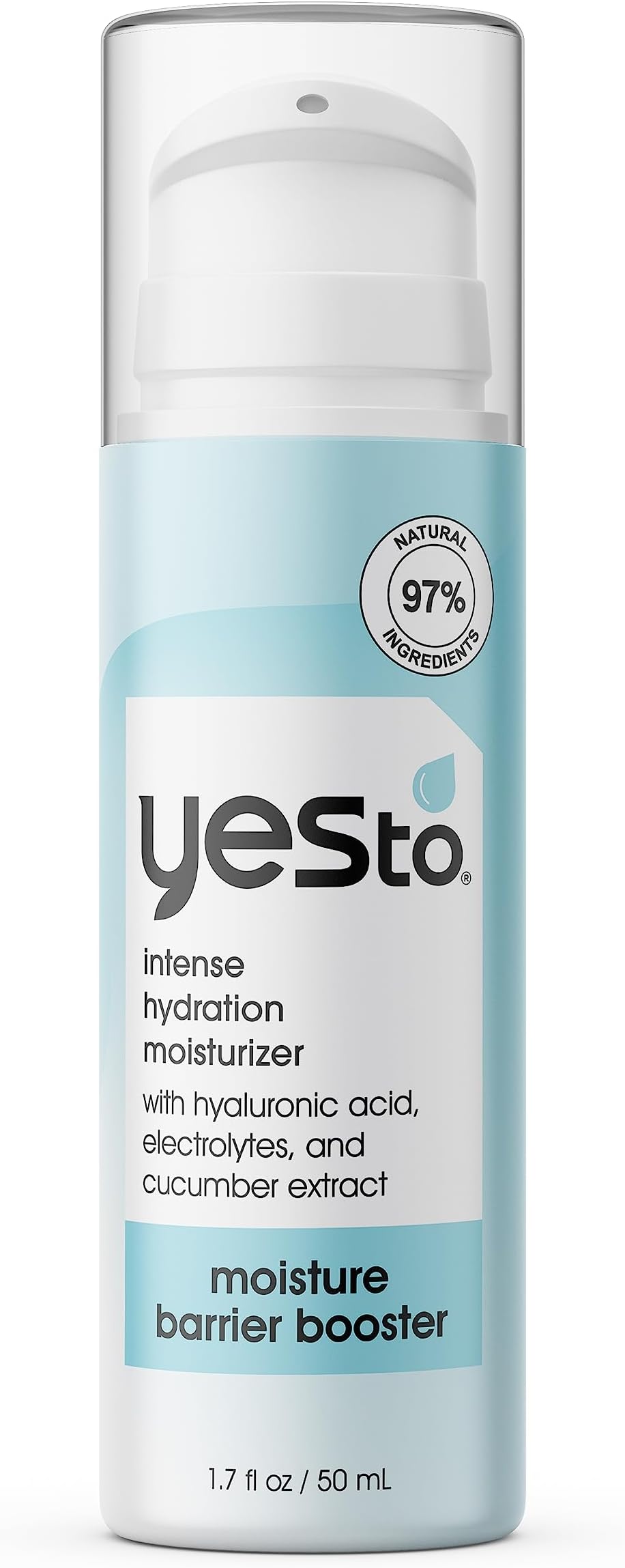 Yes To Intense Hydration Moisturizer, Boosts Hydration Helping Promote A Healthier Skin Barrier, With Hyaluronic Acid, Electrolytes, and Cucumber Extract, Natural, Vegan & Cruelty Free, 1.7 Fl Oz