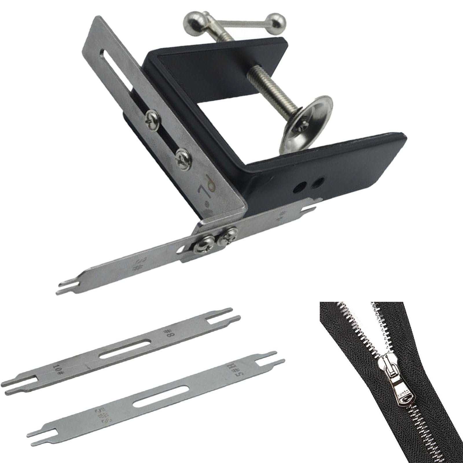 Quick Zipper Jig Slider, Zipper Jig Sliders, Stainless Steel Zipper Pull Tool Sewing Accessory, Lightweight Zipper Puller Accs Repair for Tailor Shop Pants and Dress (1 Pcs)