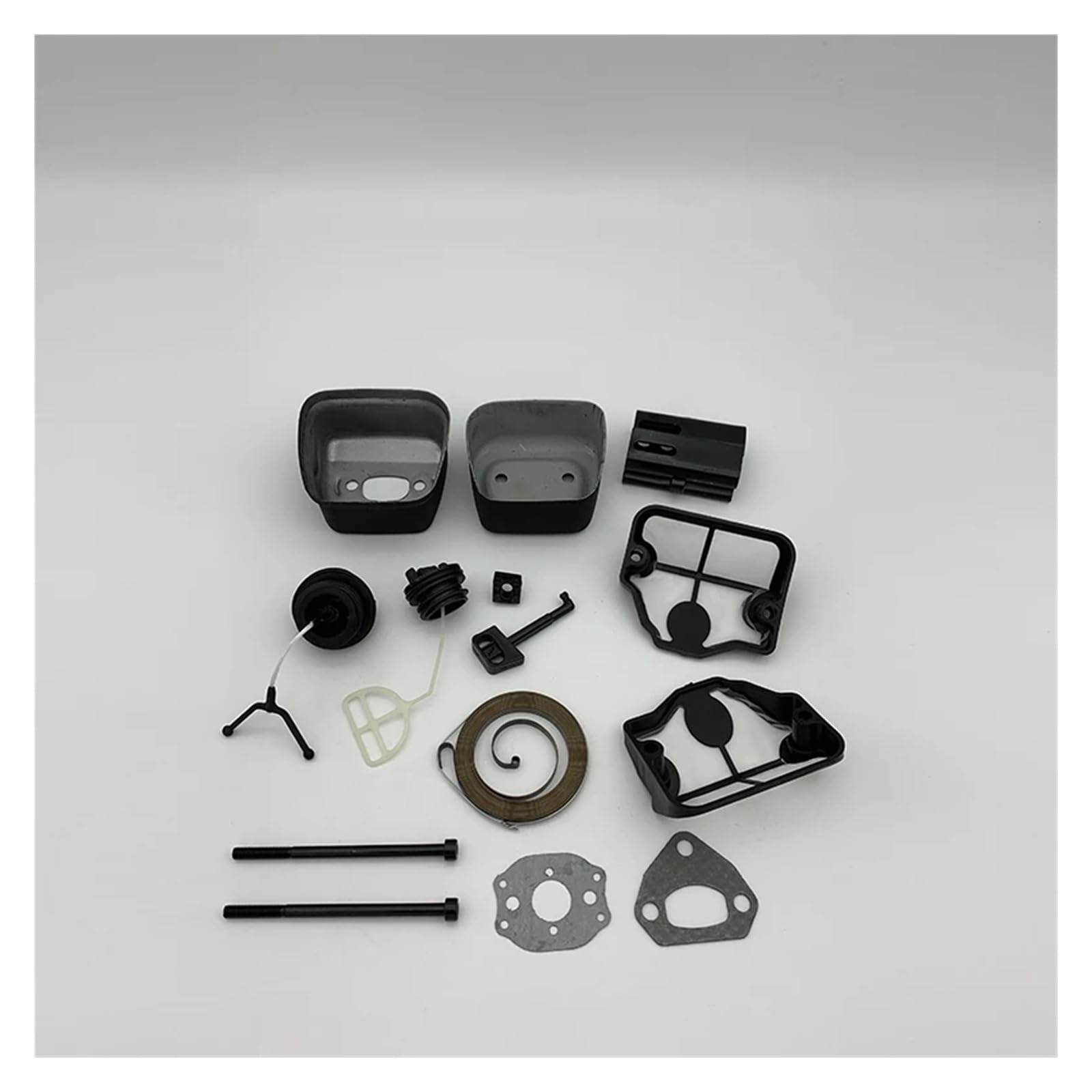 Apto para Husqvarna 137 142 137LE 142LE Recambios para motosierra de gas Perno de escape Filtro de aire Tapón de combustible Varilla del arrancador Polea de arranque