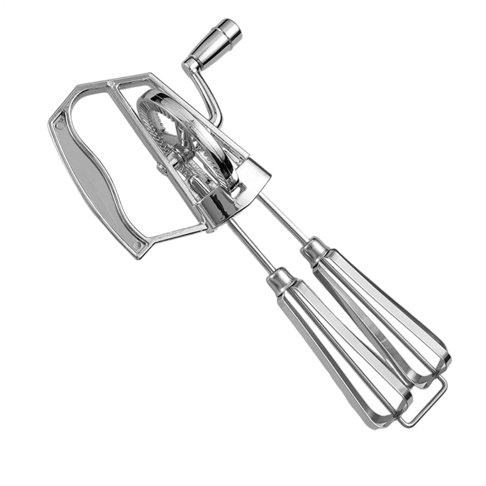 Handkurbel-Schneebesen, Rotierender Hand-Schneebesen Aus Edelstahl, Handmixer Ohne Strom, Küchenhelfer Zum Kochen Und Backen, Doppelkopf-Design