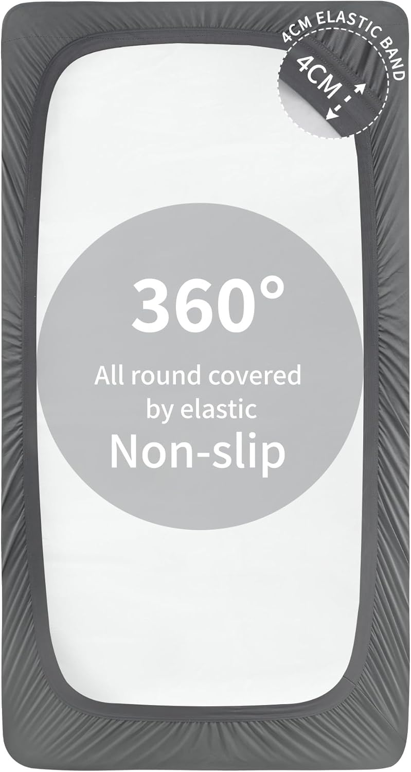 Sonive Waterproof Mattress Protector,Twin Mattress Protector with Deep Pocket up to 21'' Microfiber Fitted Mattress Pad Waterproof, Breathable Mattress Cover,Machine Washable Grey