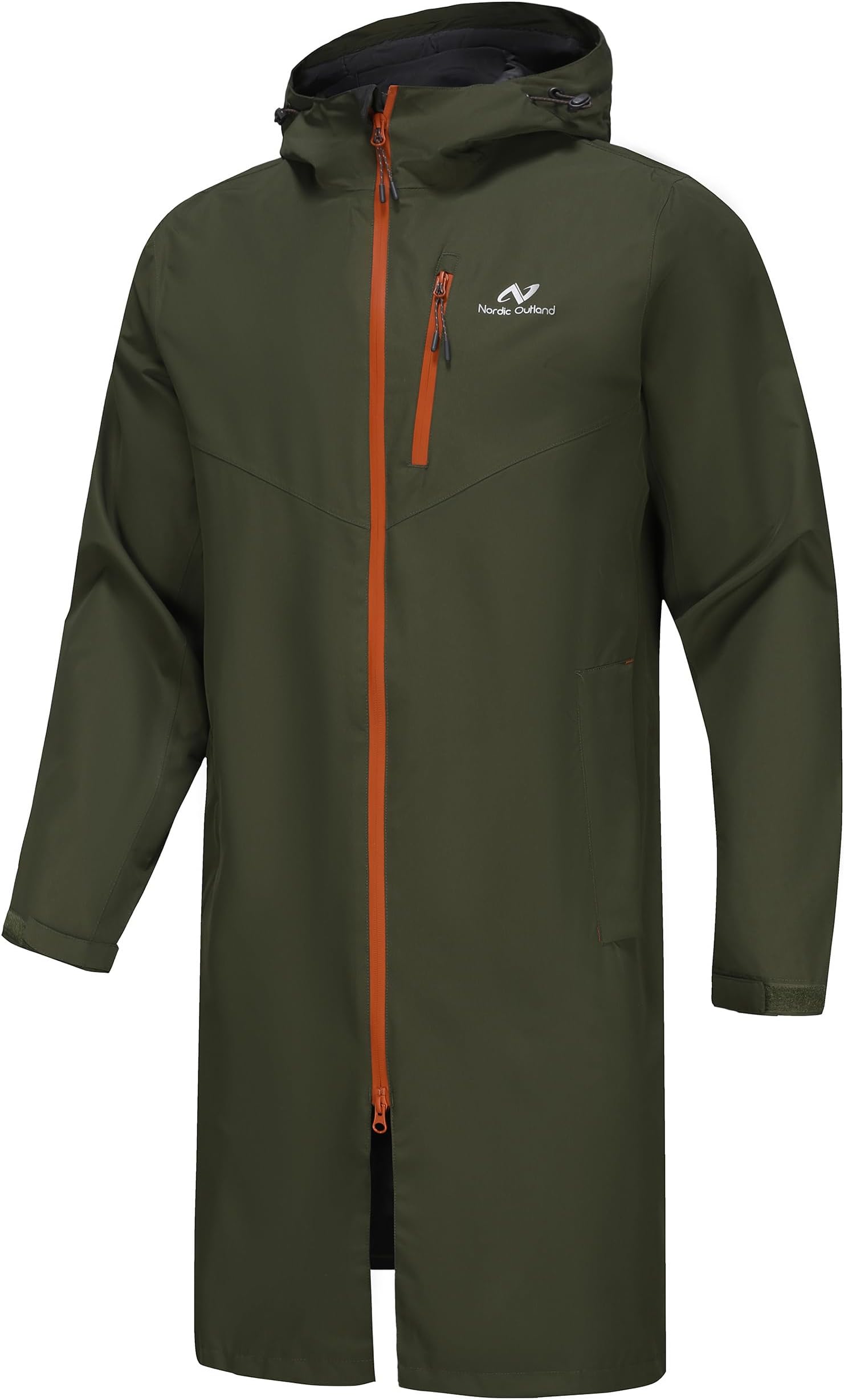 Rain Jacket Men,Waterproof Breathable Long Raincoat with Hood Mesh Lining,Windbreaker for outdoor activities