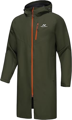 NORDIC OUTLAND Veste de pluie pour homme, imperméable et respirante avec doublur