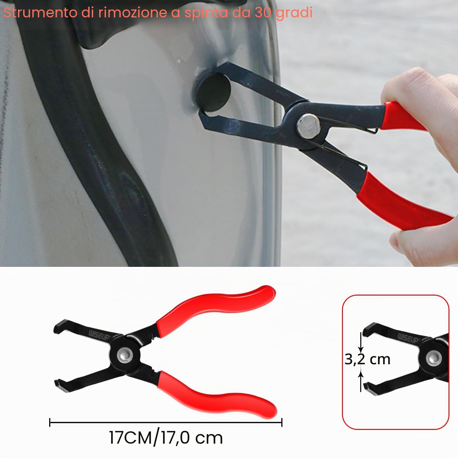 WISEUP Set di 8 attrezzi per scollegare il tubo del carburante, pinza per tubo del carburante, pinze per rimozione tubi, scollegamento elettrico/spinta, estrattore relè, rimozione clip pannello e