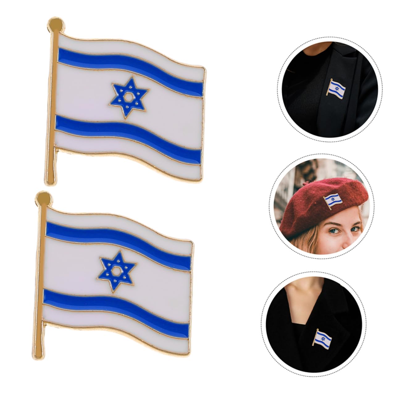 ibasenice Pines de Solapa Bandera de Israel, Broches de Aleación Ligeros y Creativos Set de 3 Esenciales para Fiestas y Ocasiones Obsequios