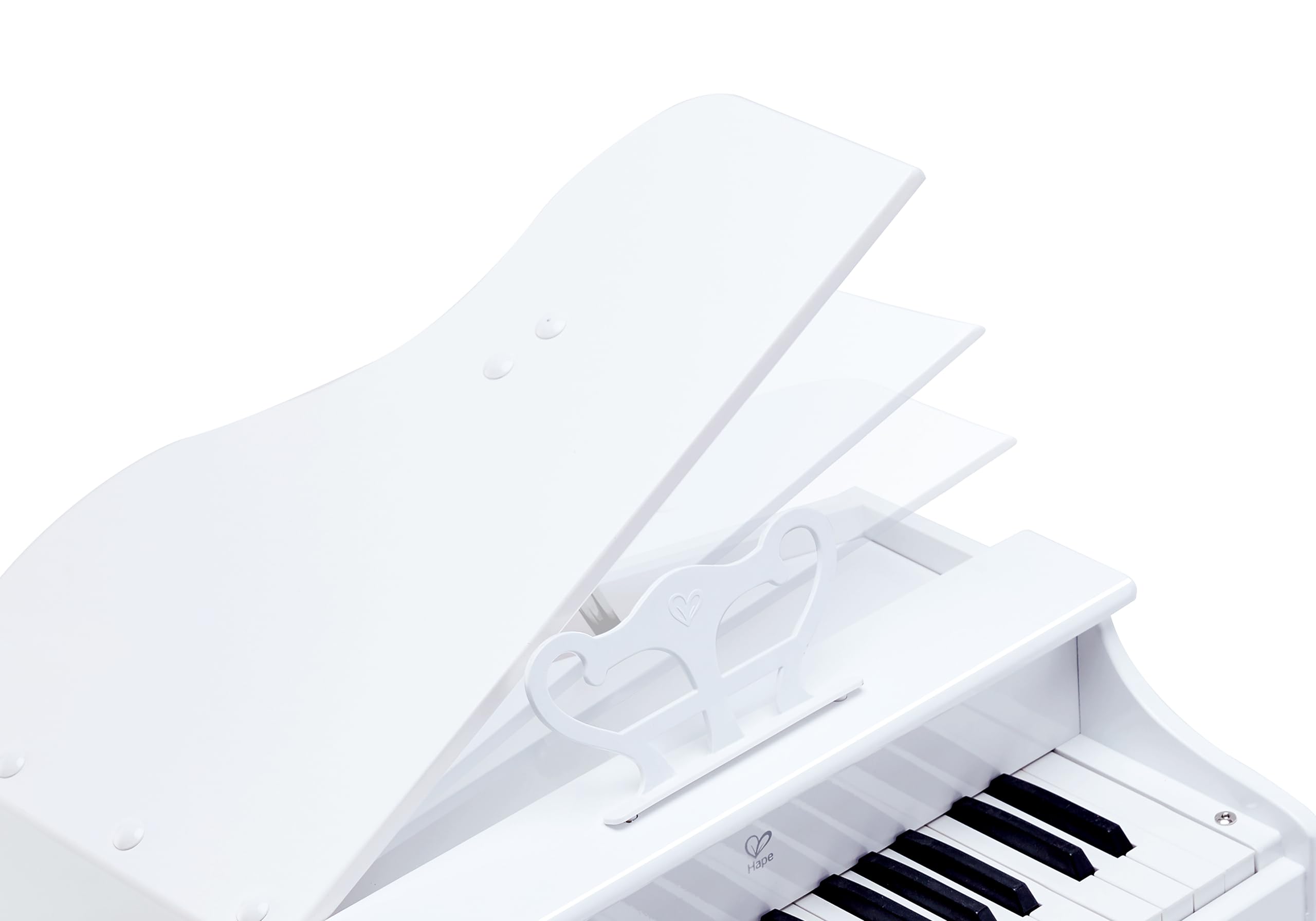 Hape Pianoforte Elettronico Bianco Deluxe con sgabello | Tastiera elettronica a 30 tasti per imparare a suonare dai 3 anni in su