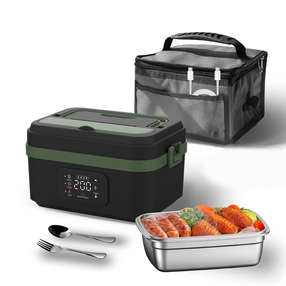 CTRLZS Battery-Powered for Adults Electric-Lunch Box Heated-Lunch Box Insulated Self Heating for Men Women Food Warmers UK Plug