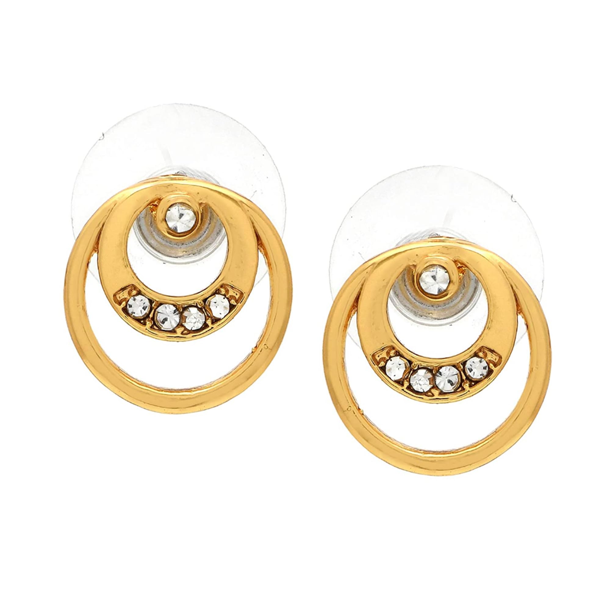 Estele Zinc Brass 24 Kt Gold Plated Circle Earrings with Austrian Crystals for Women and Girls (B08D7NRQ4Z) Amazon Price History, Amazon Price Tracker
