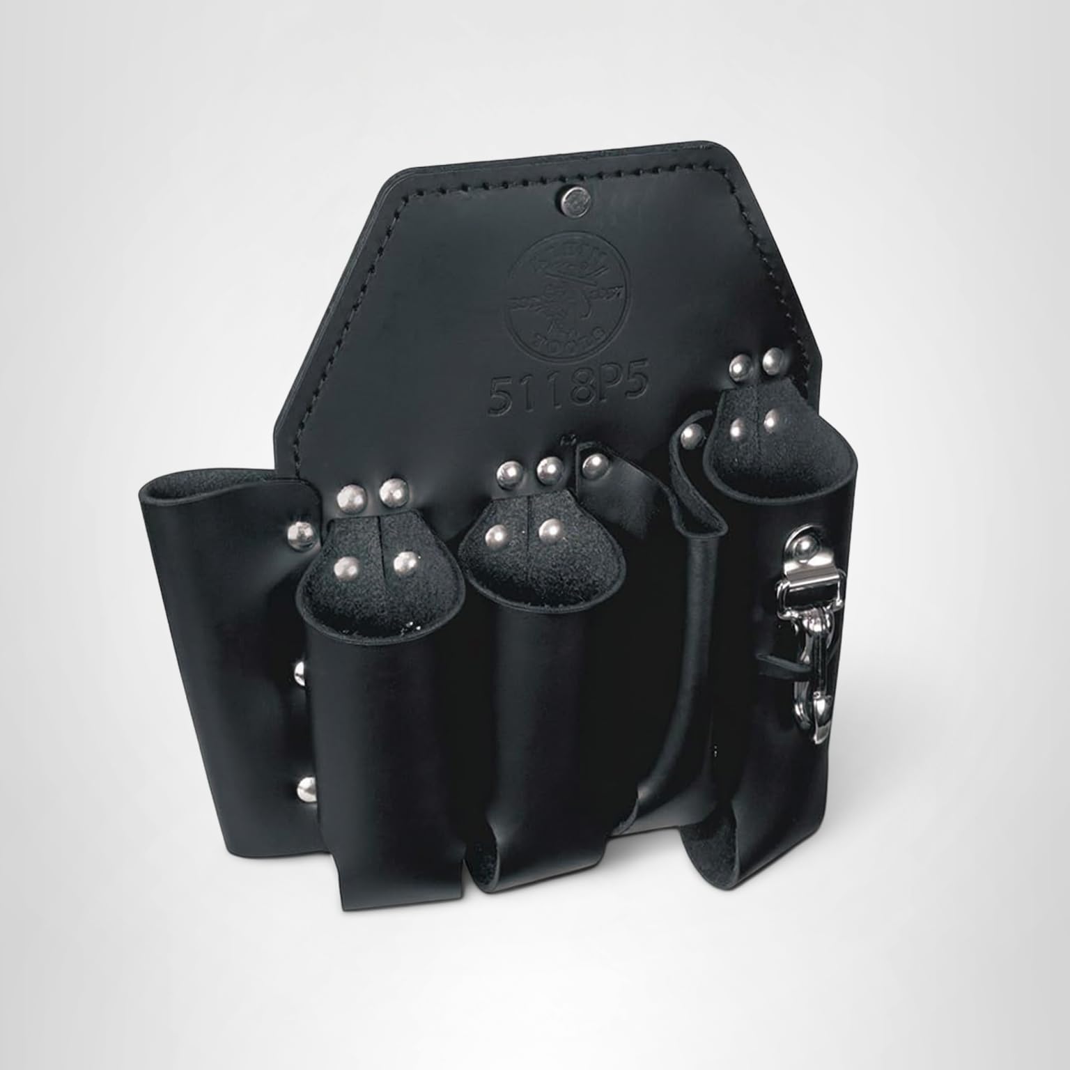 Klein Tools 5118P5 Lineman Tool Pouch, 5-Pocket and Knife Snap