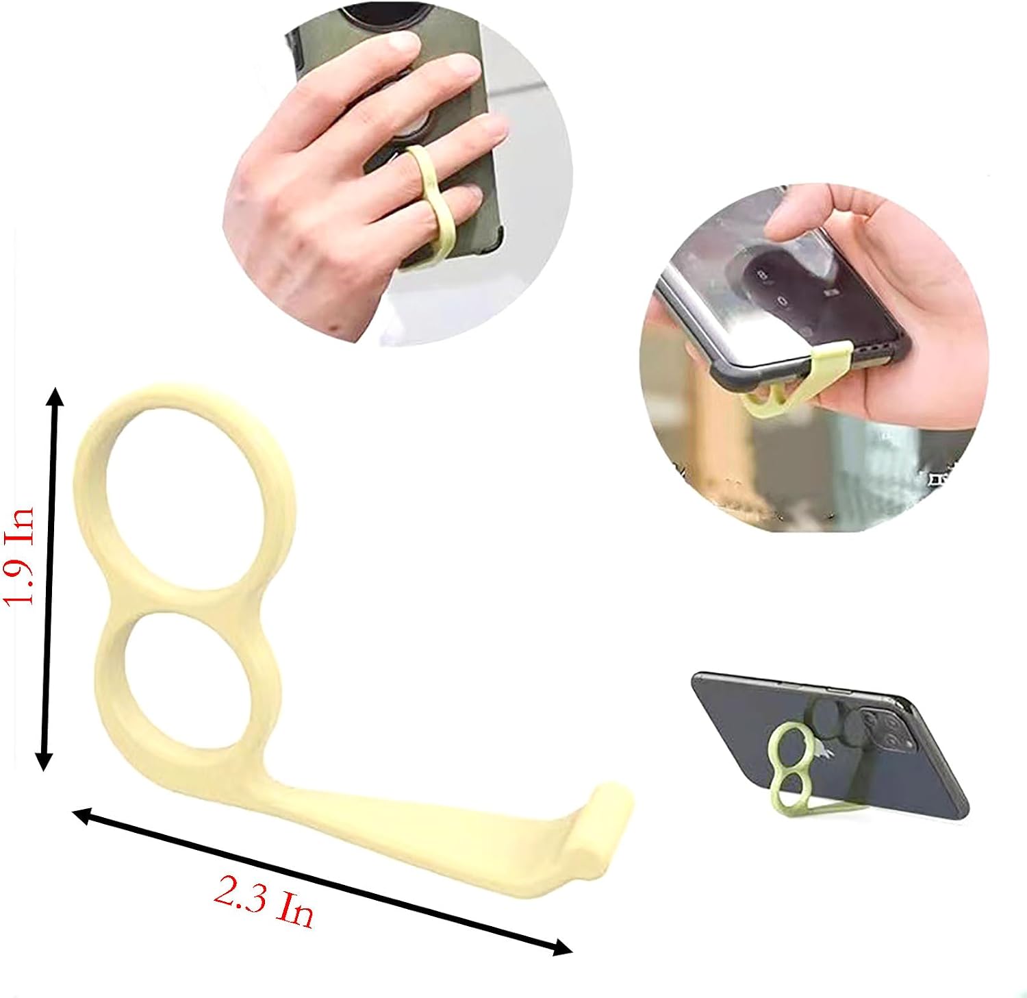 Finger Phone Holder, 10 Pcs Random Color Plastic 2 Holes Little Finger and Ring Finger Grip Strap Holder for Hand (10)