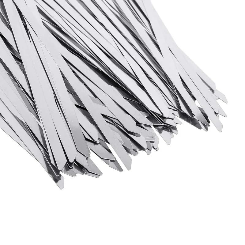 Opaski zaciskowe Opaski zaciskowe stalowe Opaski zaciskowe metalowe Opaski zaciskowe ze stali nierdzewnej, ok. 100 szt., szerokość 7,9 mm, opaski zaciskowe ze stali nierdzewnej, owijki do wydechu, pow