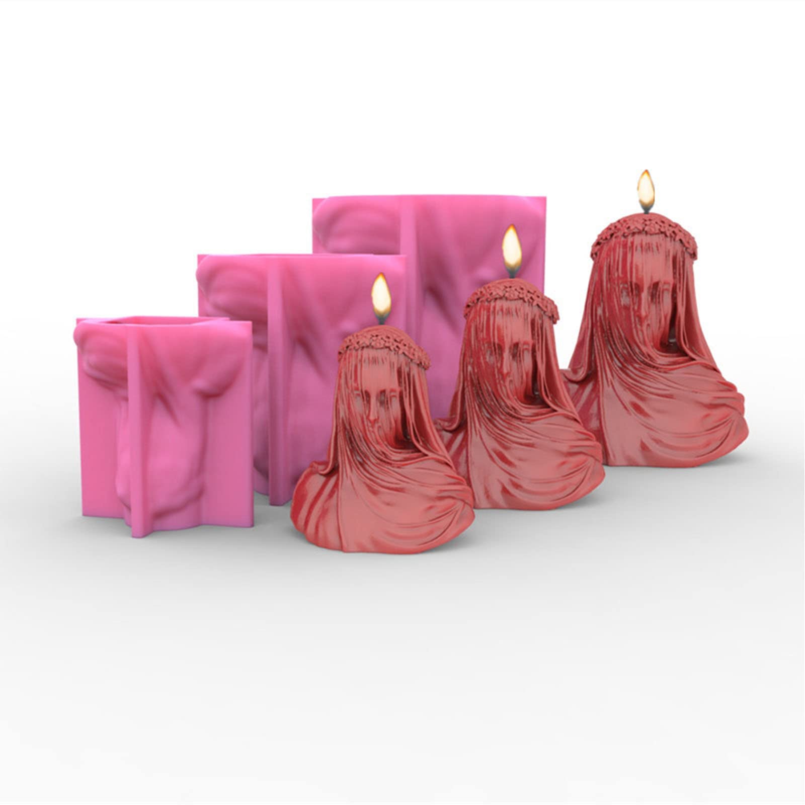Mysterious Veil - Stampi in silicone per candele in resina epossidica, ornamenti, strumenti per la produzione di accessori fai da te, candele per ornamenti in silicone