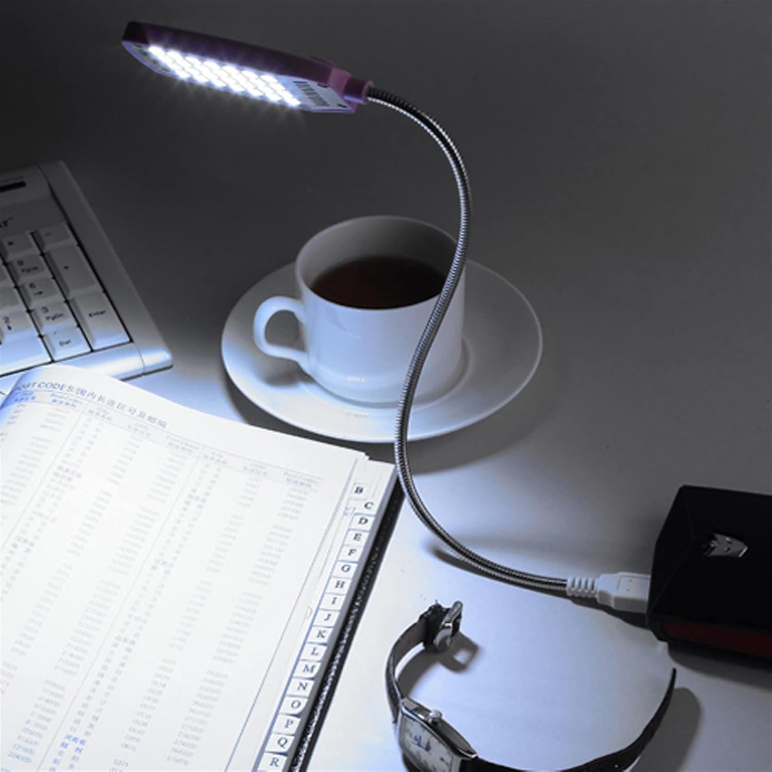 XTYPE New Portable USB Night Light Reading Book 28 LED Desk Lamp Flexible Ultra Bright Table Lamp for Laptop Notebook PC Computer