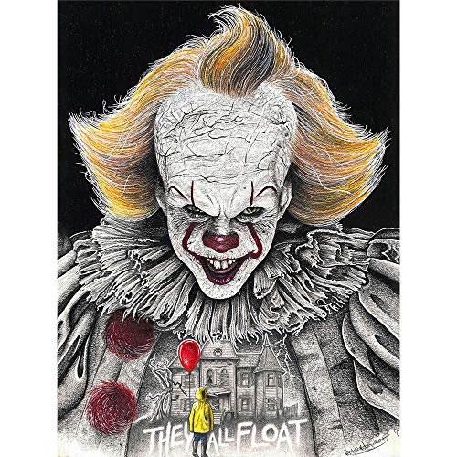Image of Wee Blue Coo Wayne Maguire Tattooed Pennywise It Clown Inked Ikon Art Print Poster Wall Decor 12X16 Inch
