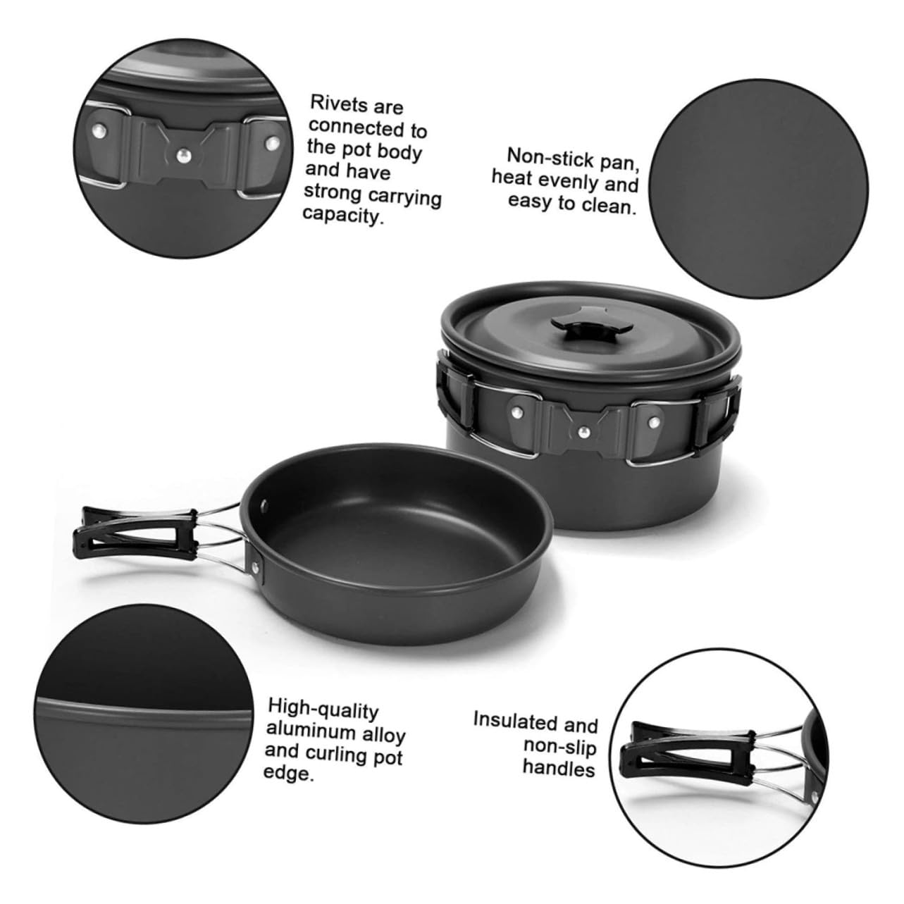 BESPORTBLE Cuisson pour Barbecue avec Plaque De Cuisson Et Vaisselles Pratique pour Camping Et Randonnée