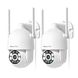 2K Security Cameras Outdoor, 360°Pan-Tilt View 2.4G/5G WiFi Security Camera with Motion Tracking, Spotlight & Siren, 2-Way Audio, Full Color Night Vision, Waterproof (2 Pack)