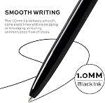 Deli Stylos en vrac, 50 Pack stylos à bille rétractables, 1.0MM Encre noire, écriture lisse, pas de saignement, poignée confortable pour la maison, Bureau & Utilisation scolaire