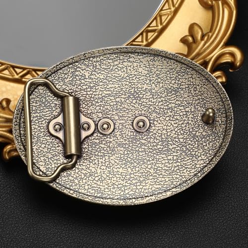 Image of SANSTHS Cowboy Belt Buckle, Western Belt Buckles for Men Women Texas Bull Rodeo Cowgirl Belt Buckle