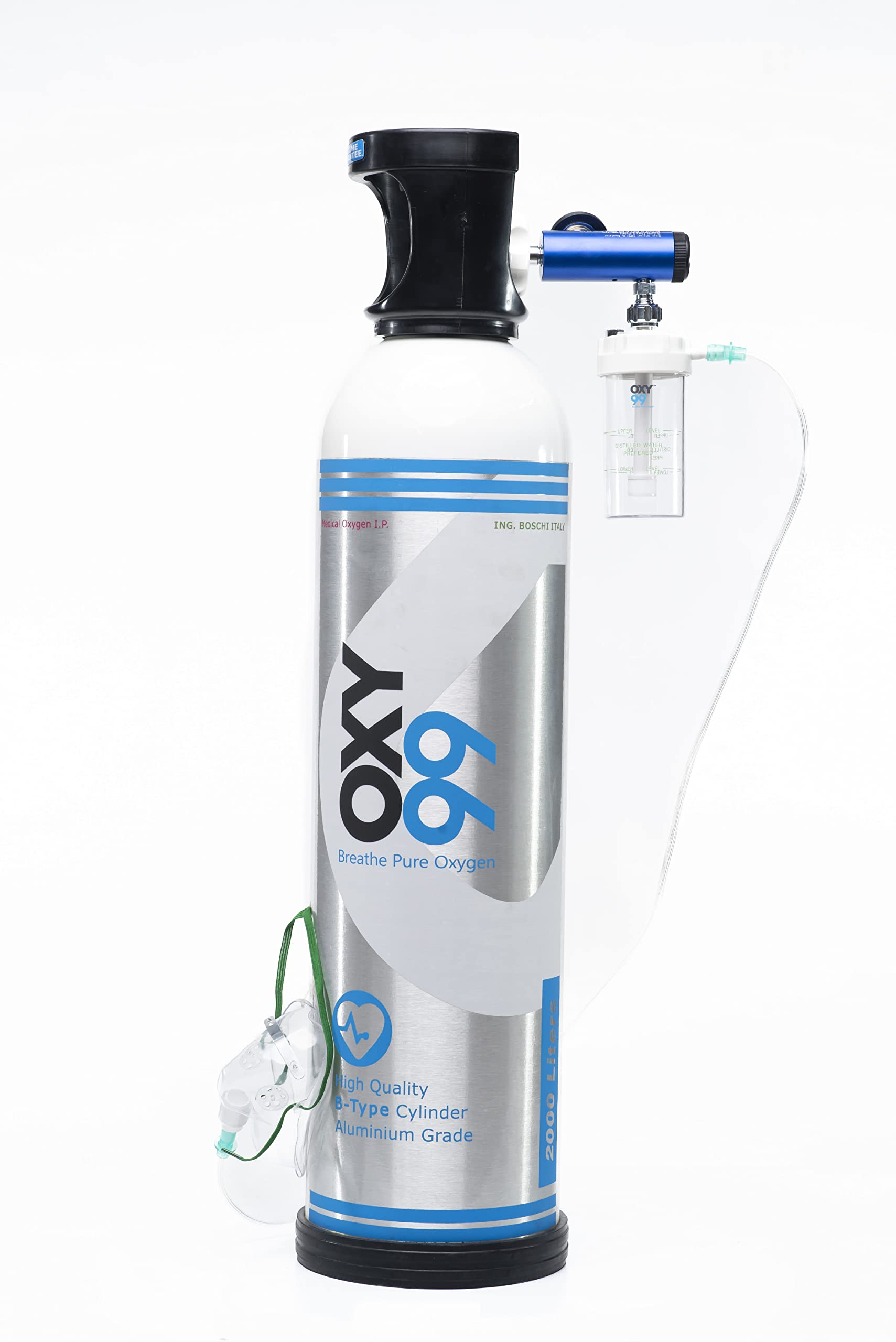 OXY99 B Type Oxygen Cylinders (2000 Litr) | Portable Oxygen Cylinder for Trips| Pure Oxygen Can for Travel | Natural Oxygen Canister for Trekking | ING. BOSCHI ITALY (B0BPLPZZ3C) Amazon Price History, Amazon Price Tracker