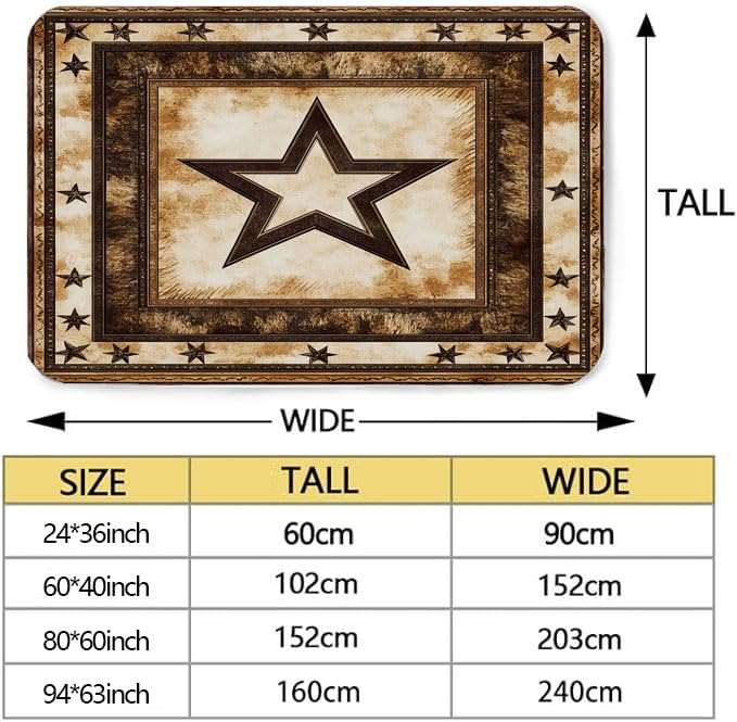 Tapete Vintage Texas Star Área Moderna 24x36 pulg Marrón miniatura 2
