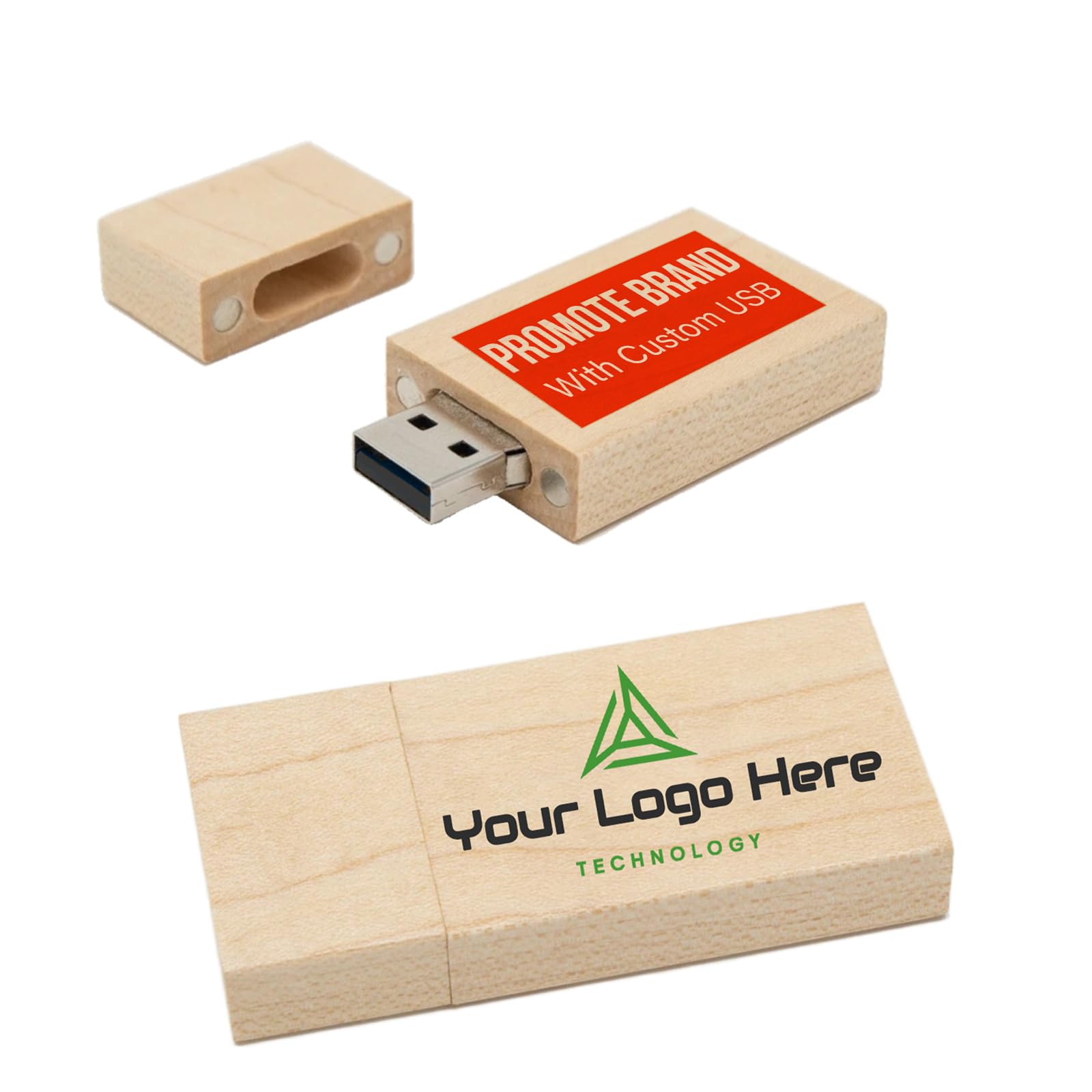 Drewniany niestandardowy pendrive USB, 32 GB, 5–500 sztuk, dodane logo lub tekstowe pendrive'y 32 GB, spersonalizowana pamięć JBOS luzem, na prezent ślubny, przedmioty na wydarzenia (orzech, klon