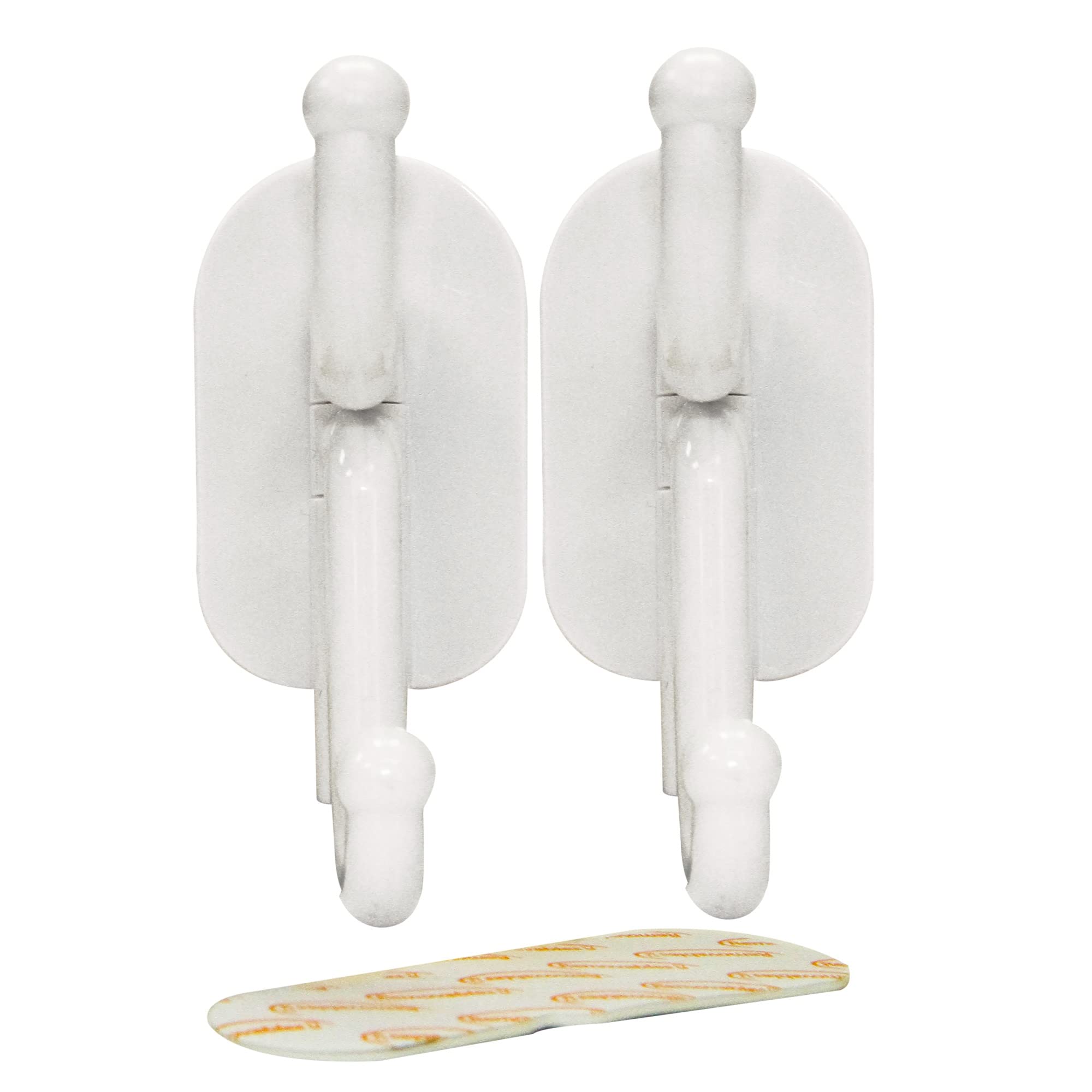 Rolson 61321 2Pc Removable Adhesive Hooks, Black