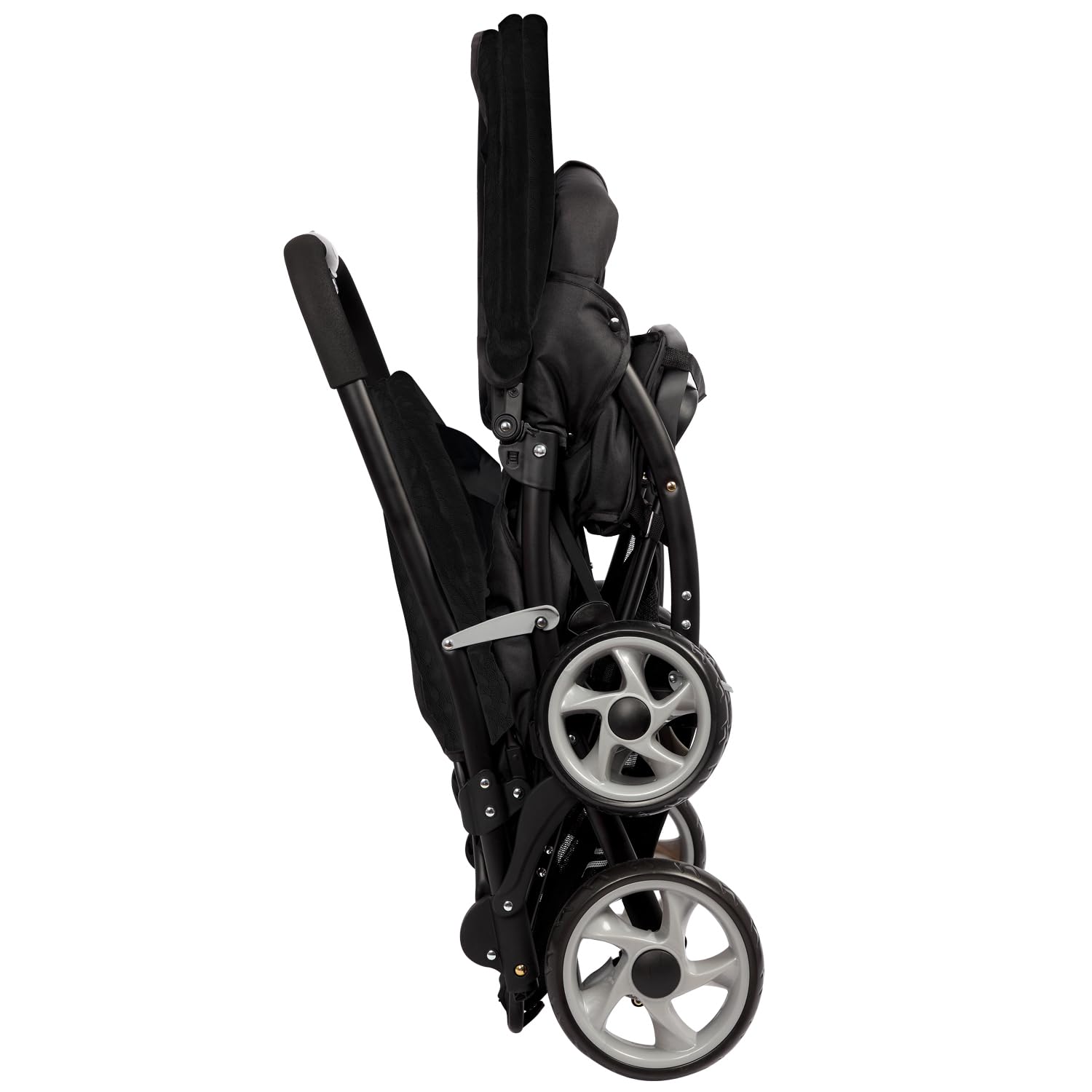 TWINBI Poussette Double Pour Jumeaux, Enfants Rapprochés, Maniable et Facilement Pliable, 2 Dossiers Inclinables Dont 1 à Plat, 2 Tabliers, Grand Panier, Habillage Pluie Intégral – NoirEtoile