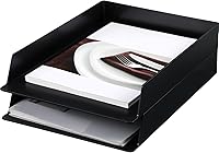 Vista 15 de Wenqik 6 bandejas de papel apilables rectangulares de plástico para escritorio, organizador de archivos de documentos, cartas de almacenamiento