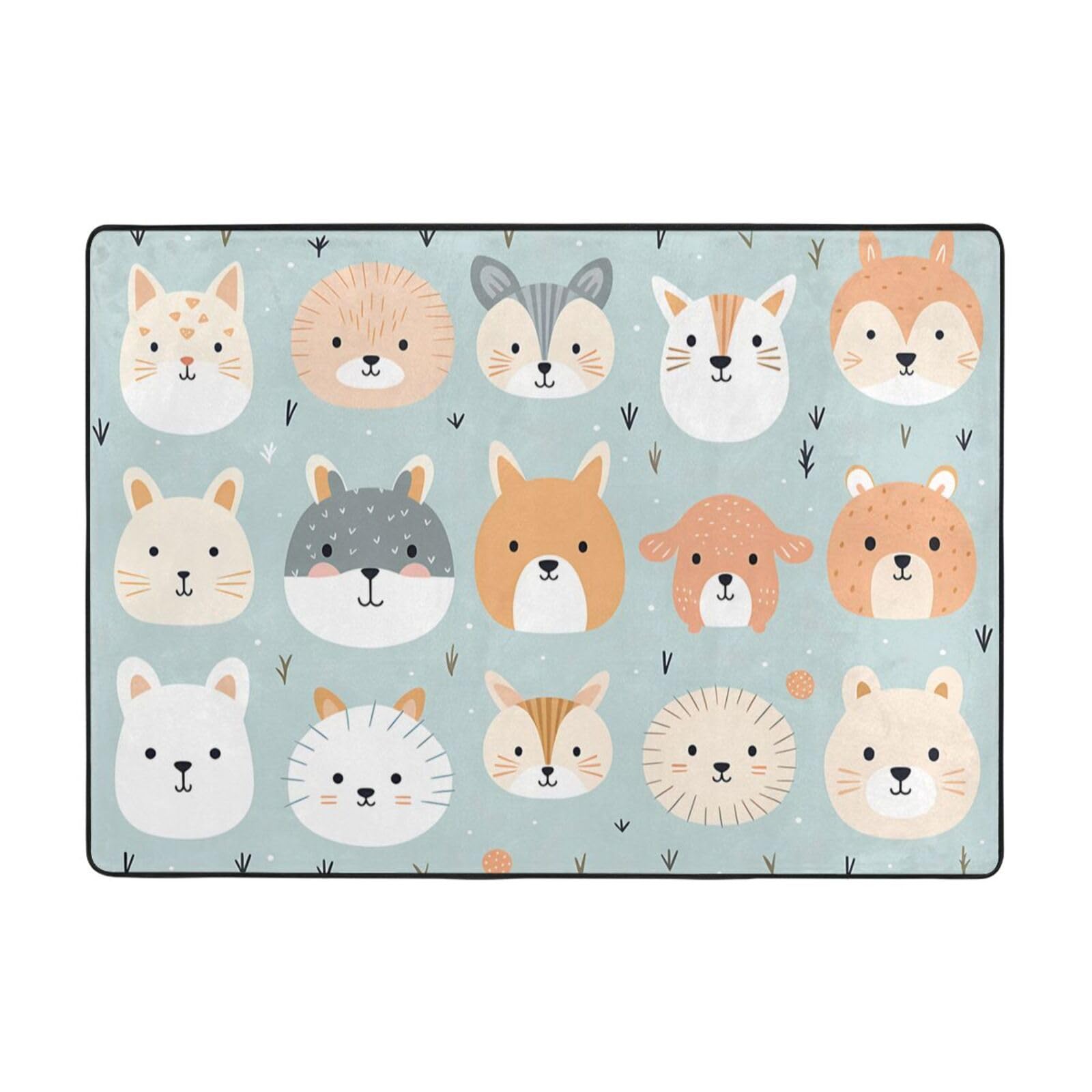 Tapis flanelle motif avatar pictural grand format isolant et doux