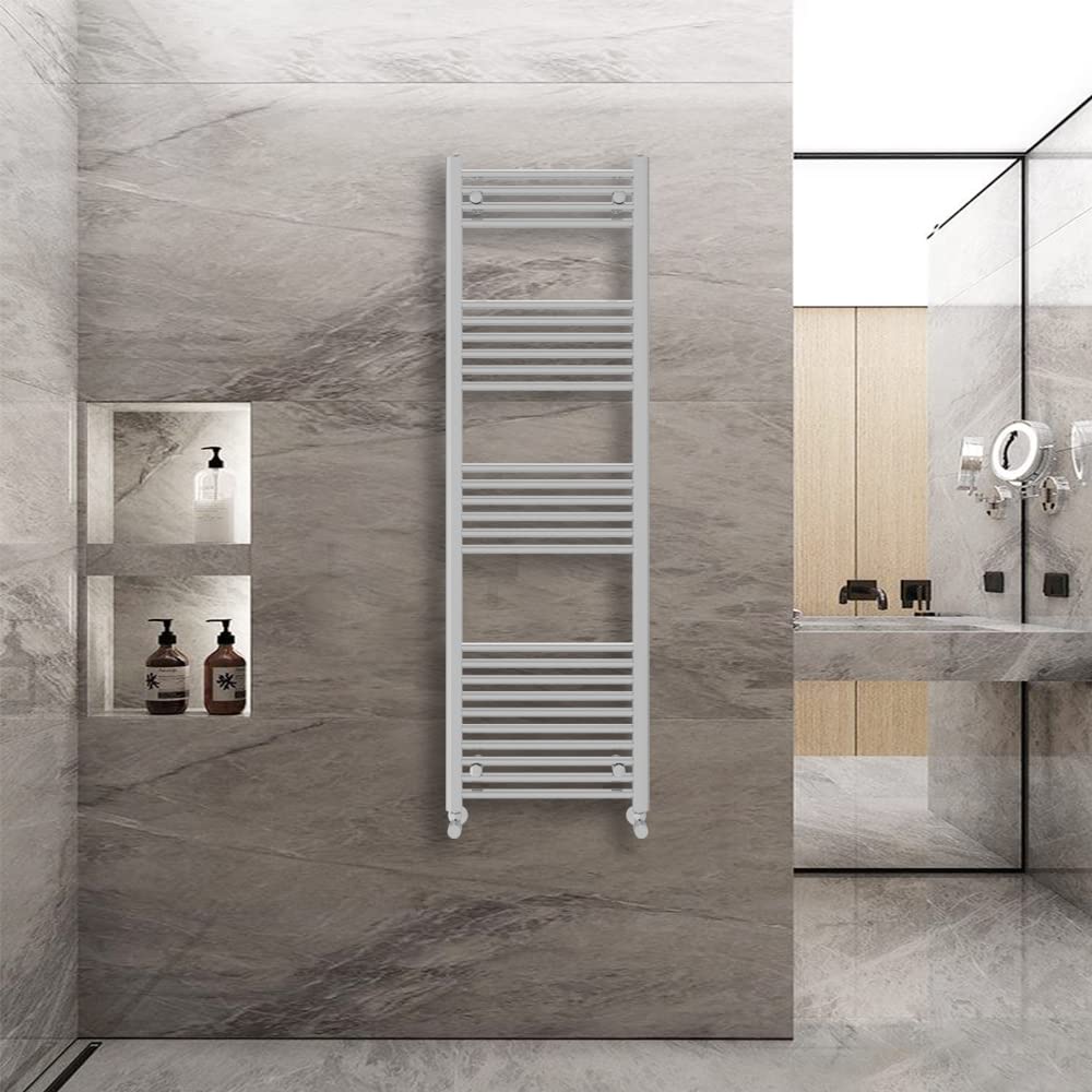 Warmehaus Straight Heated Towel Rail Radiator Ladder Chrome 1600x500mm Central Heating Radiators for Bathroom Kitchen