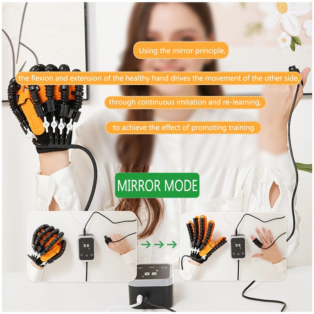Guantes de Rehabilitación Robóticos, Órtesis para Dedos, Estructura Biónica, para Rehabilitación de Mano(Size:XXL,Color:Derecha)