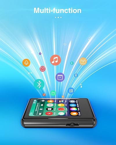 Miniatura 8 de Reproductor MP3 de 64 GB con Bluetooth 5.3, pantalla táctil completa MP3 MP4 reproductor de música altavoz integrado, radio FM, grabadora de voz,