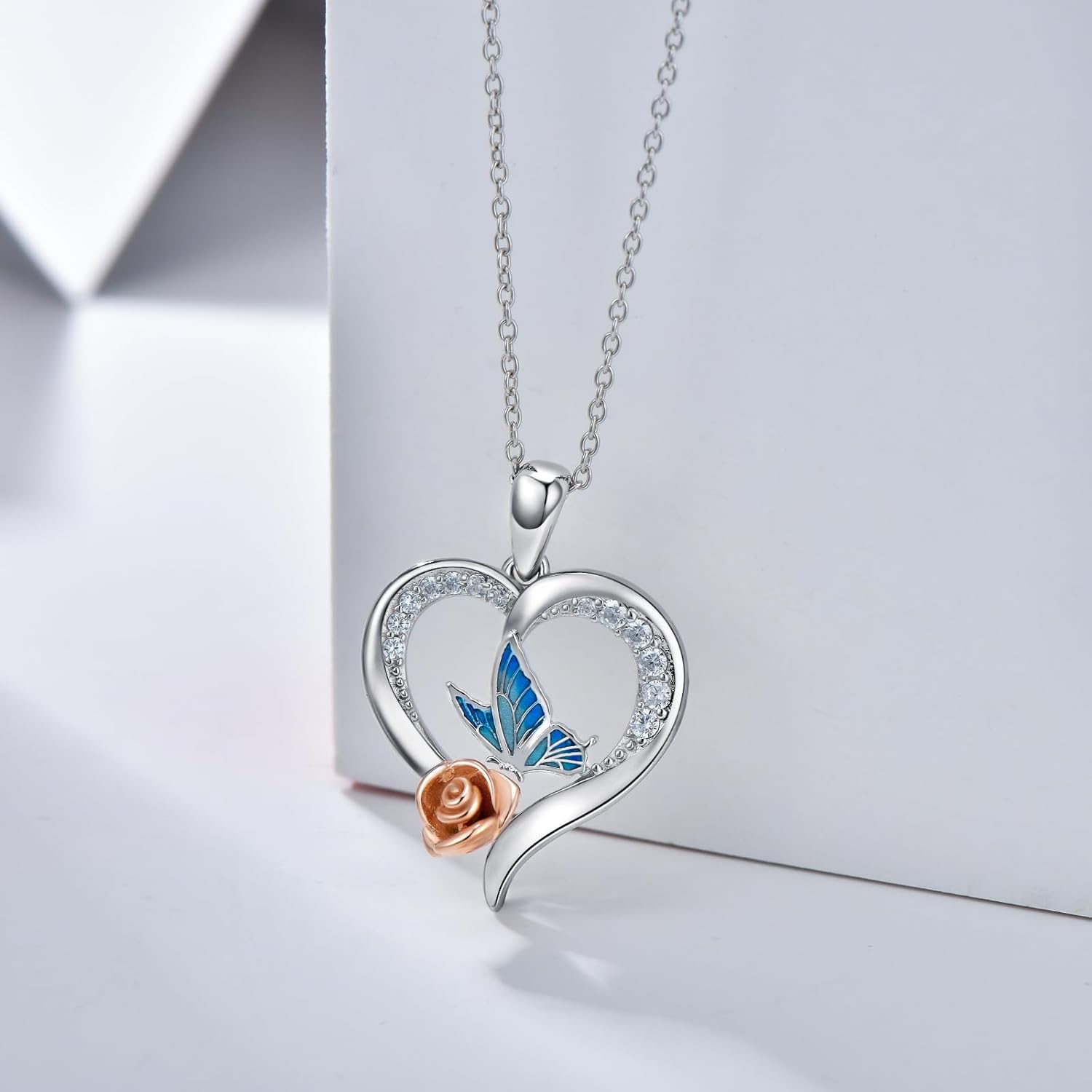 S925 Sterling Silver Dragonfly/Butterfly/Ladybug Necklace Dainty Pendant Necklace Birthday Valentine's Day Gift for Women Her - Image 3