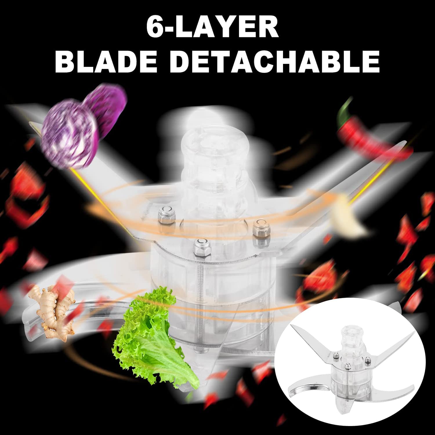 Picadora de verduras eléctrica Picadora de carne 160-260 lb / h Cortador de frutas vegetales con cuchilla de acero inoxidable Procesador de alimentos para ajo Jengibre Repollo Cebolla Tomate,