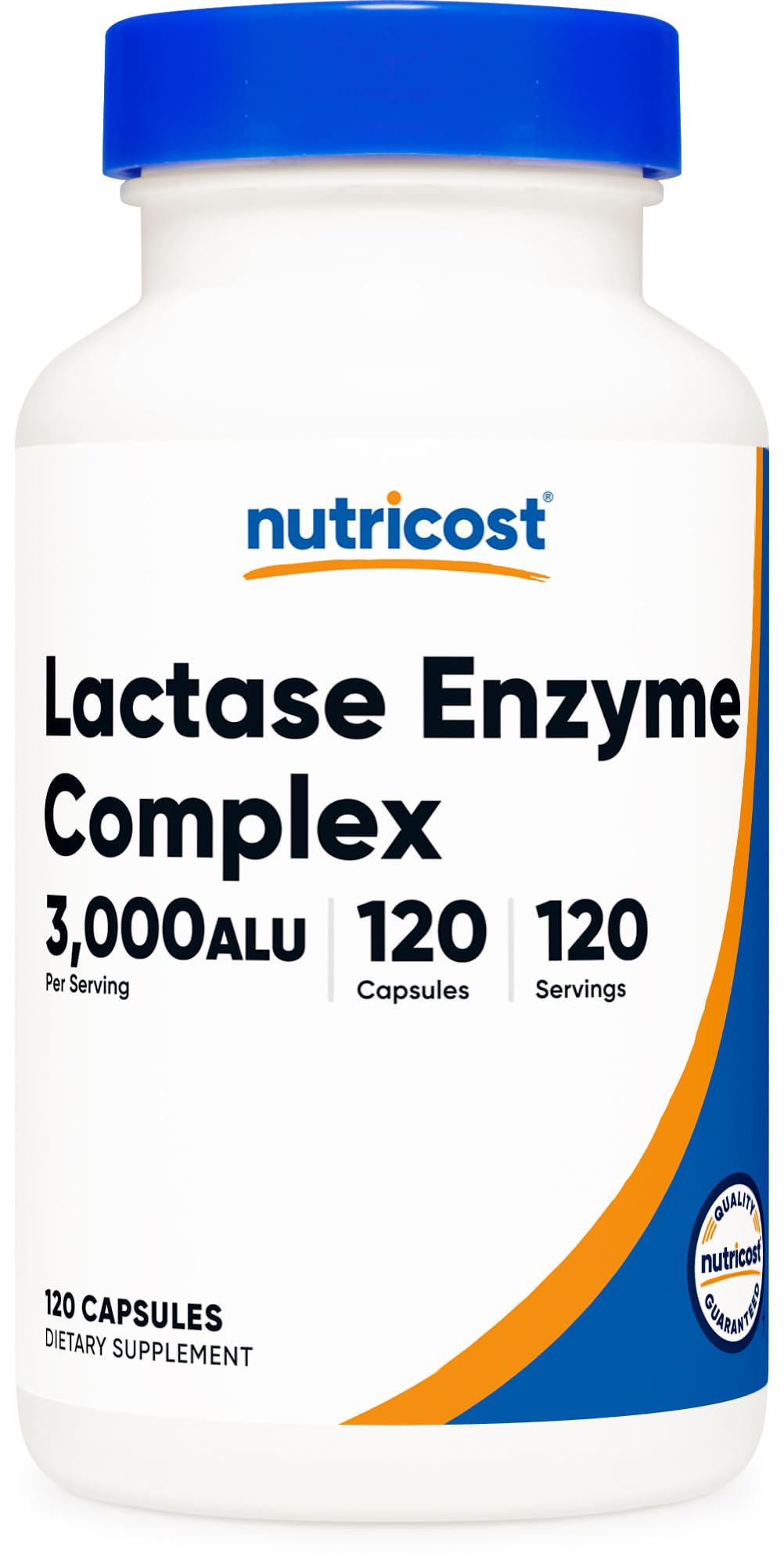 Nutricost Lactase Enzyme Complex 3,000 FCC ALU, 120 Vegetarian Capsules - Non-GMO, Gluten Free, 120 Servings