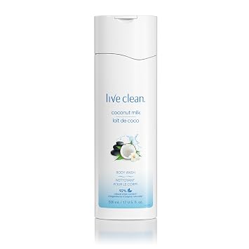 Live Clean Body Wash, Moisturizing Coconut Milk, 17 Oz