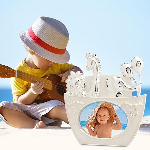 Miniatura 5 de LASODY Marco de fotos con diseño de arca de Noé, marco de fotos de animales, marco de fotos de bebé, regalos de cumpleaños, marco de fotos de mesa