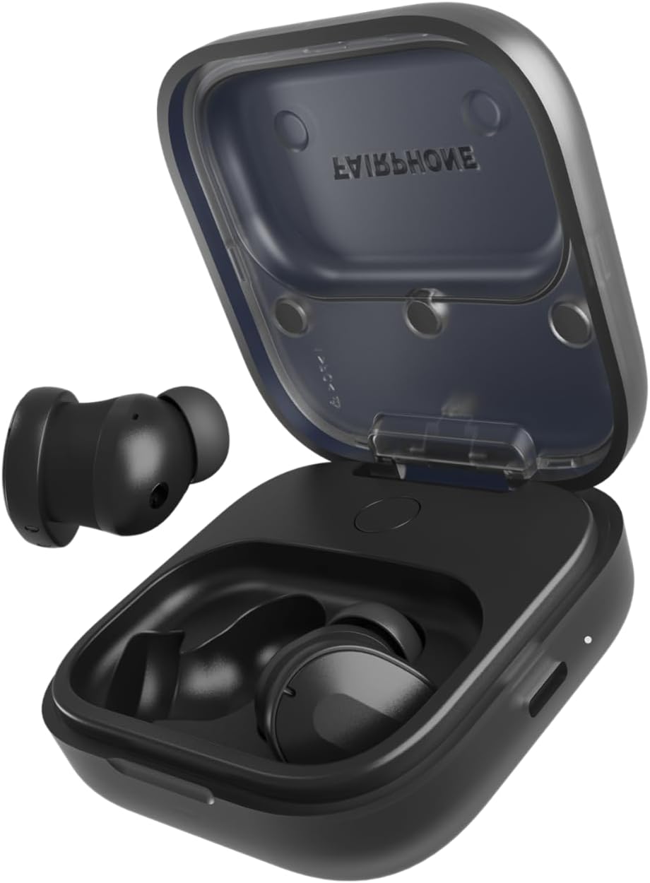 Fairphone Fairbuds True Wireless Earbuds with Active Noise Canceling, Ambient Mode, Titanium-Coated Drivers, 26H Battery, ENC Mics, Multipoint Bluetooth, iOS & Android App, Replaceable Parts, Black