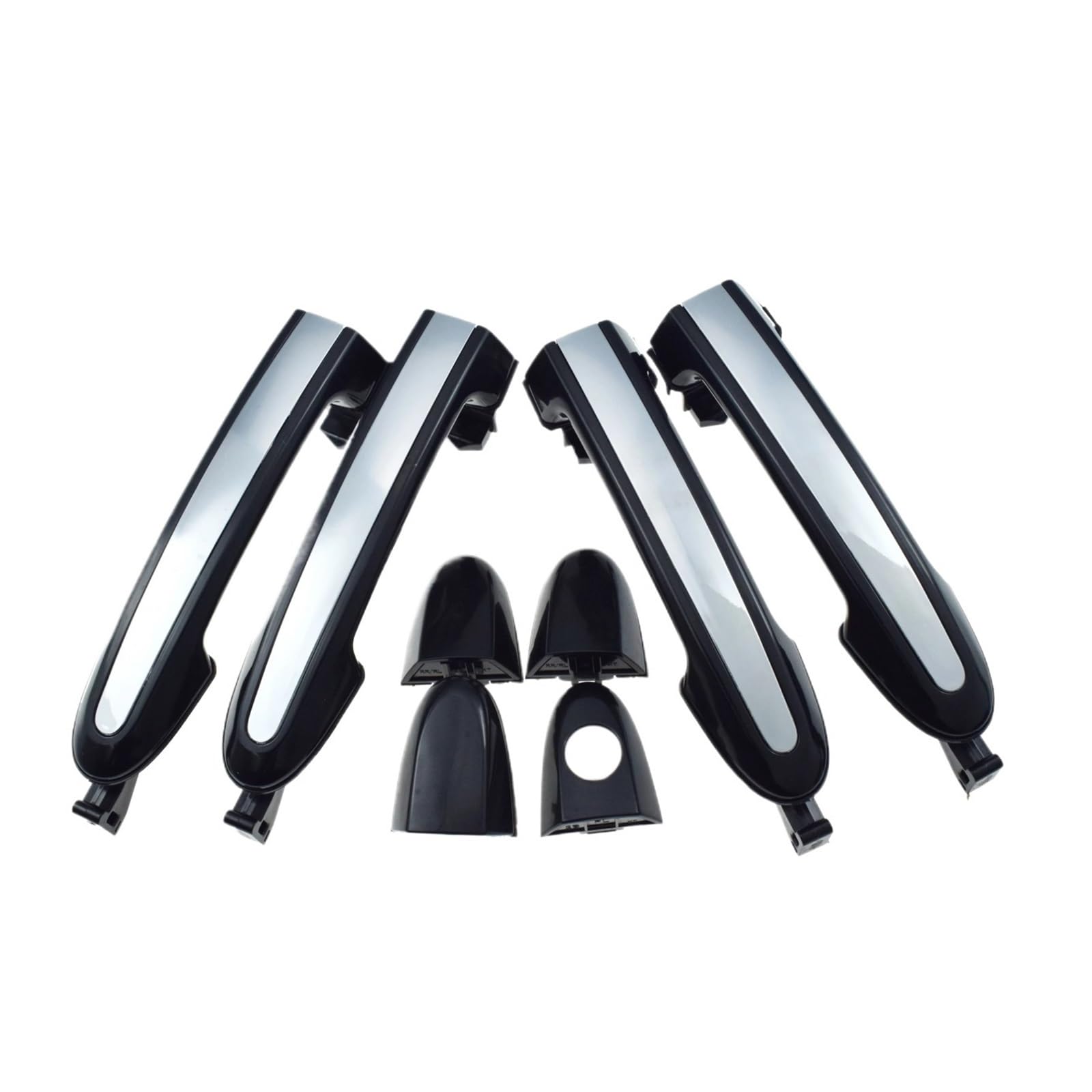 Punxdda Car Exterior Door Handle for Hyundai for Santa 2007-2012 Front Rear Left Or Right Outside Door Handle Chrome(4 Pcs Front Rear Kit)