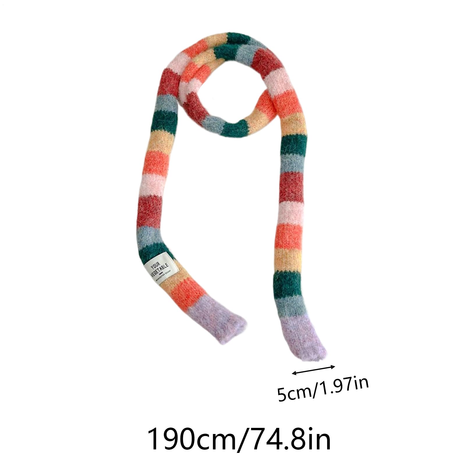 Générique Sciarpa invernale - Scaldacollo colorato a righe sottili a maglia | Sciarpa calda chic - per protezione del collo in autunno e nelle giornate fredde