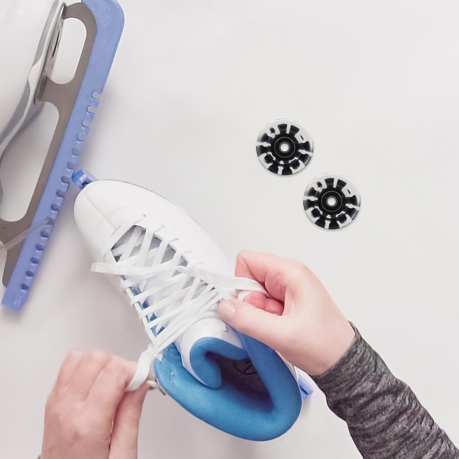 Ruedas de Patines Iluminadas Rodamientos, 8 Unidades Negras