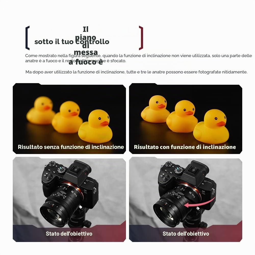 TTartisan 50mm F1.4 Tilt Obiettivo, Compatibile con Fotocamere Mirrorless Canon RF-Mount Full-Frame EOS-R RP R5 R6 R6II