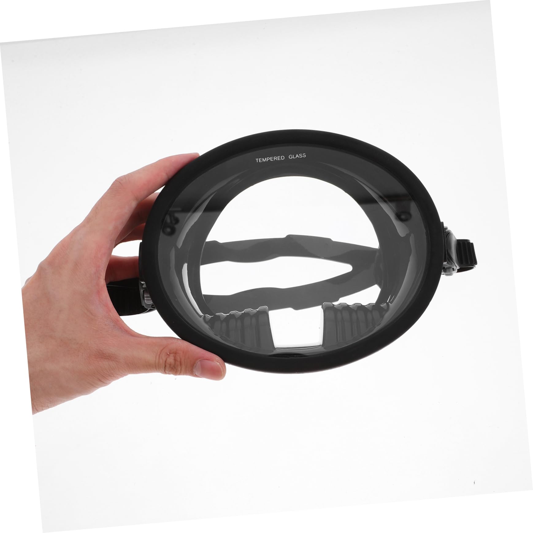 Sosoport Máscara de Buceo Ajuste Cómodo de Visión Amplia Antivaho Silicona y Vidrio Templado Negro para Snorkel y Natación