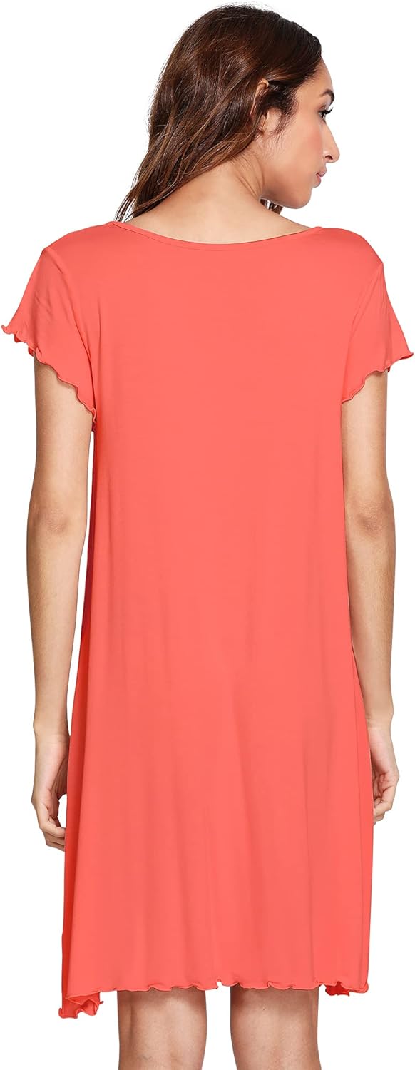 Soft Nightgowns for Women Short Sleeves Nightgown Loose Viscose from Bamboo Nightshirts Sleepwear Pjs S-XXL - Image 2