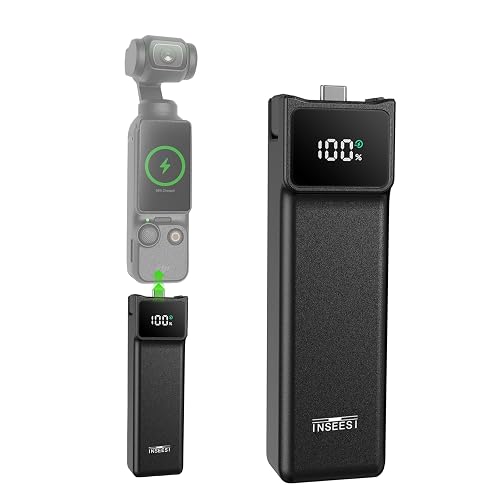 5000mAh Battery Handle Compatible with Osmo Pocket 3/4/4Pro and Xtra Muse | 22.5W Fast Charging Battery Grip, With Digital Display Screen Power Grip , Reserved 1/4”Thread