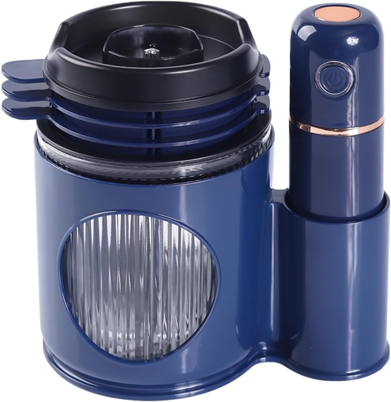 Small kitchen food processor, meat grinder with USB charging, vegetable chopper, suitable for hot pot dip, baby food, navy blue