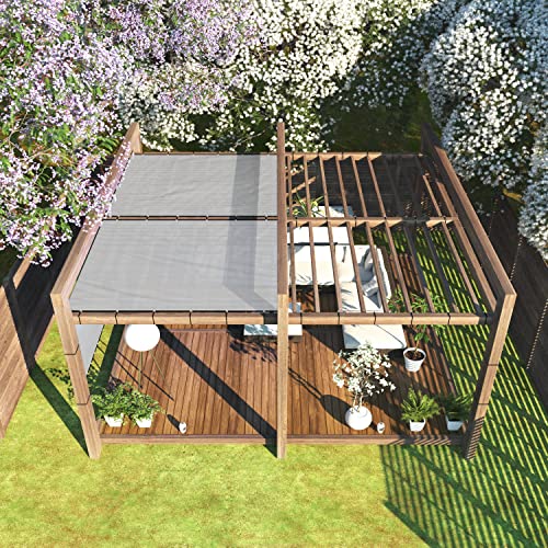 Colourtree 5' X 50' Grey Fence Privacy Screen Windscreen Cover Fabric Shade Tarp Netting Mesh Cloth - Commercial Grade 170 Gsm - Cable Zip Ties Included - We Make Custom Size #TOP5